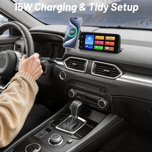 Image of Car Phone Holder for Mazda CX5 (2021-2025,10.25 inch Screen Only),MagSafe Car Mount Charger,Magnetic Phone Holder,15W Wireless Charging,Screen Phone Holder,360 & Hands Free,CX-5 Interior Accessories