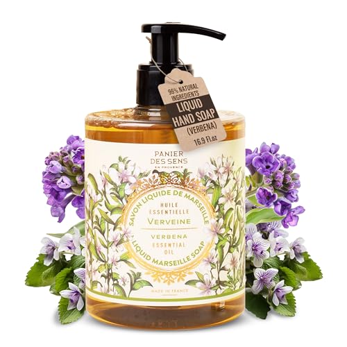 Panier des Sens - Savon de Marseille Liquide Verveine - Savon Liquide Mains Hydratant - avec Huile de Coco - 97% d'Ingrédients Naturels - Savon Mains Fabriqué en France - 500ml