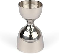 Vista 1 de Vaso de chupito Jigger de acero inoxidable Doble Cara Peg Measure (2.0 fl oz y 1.0 fl oz, Plata)