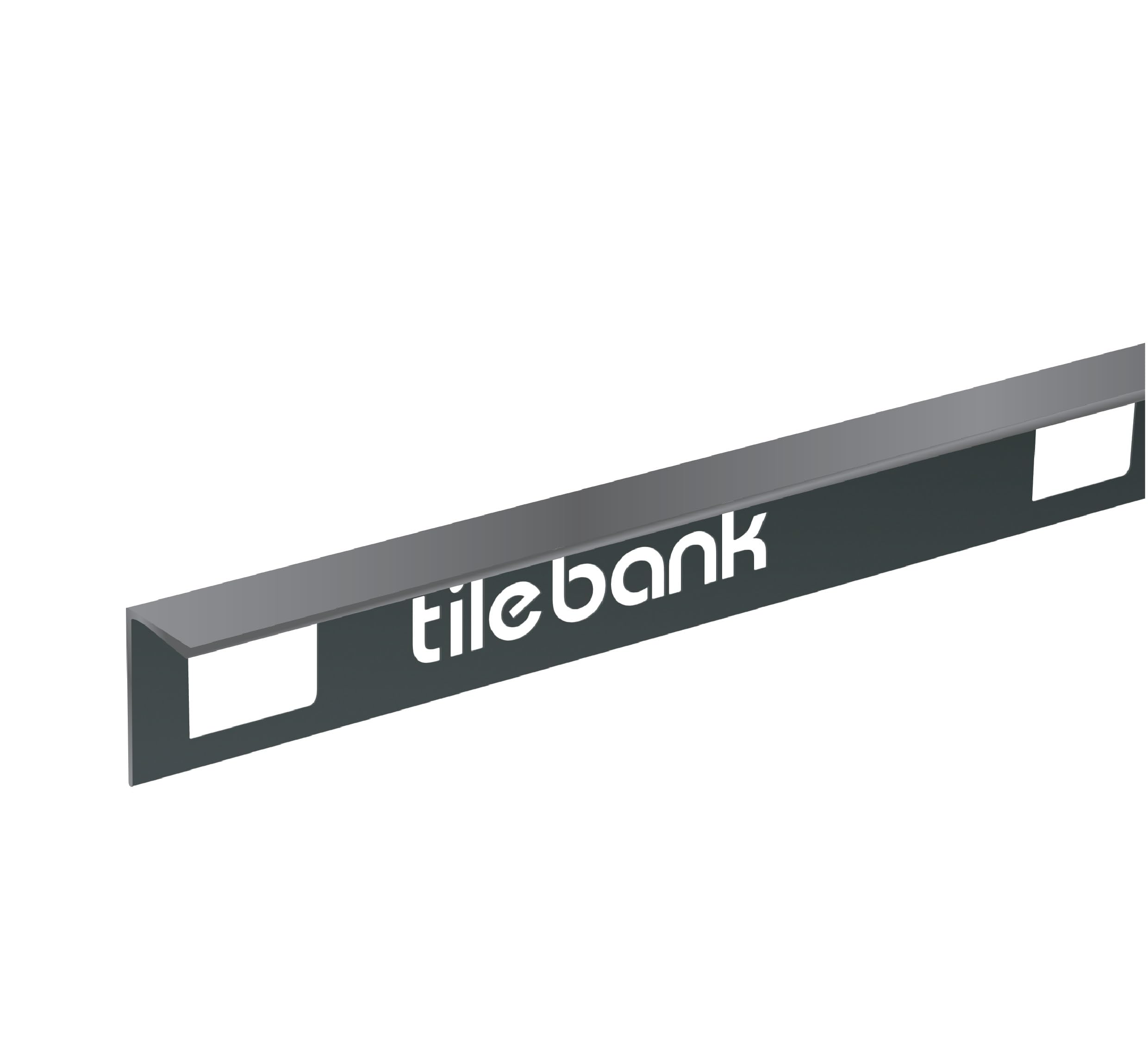 Tile Trim Edge 5 Pack – 2.5m Aluminium Straight Square Edge Tile Trims – 8mm, 10mm, 12mm – Multiple Colours – Bathroom & Kitchen Wall Edging (Gun Metal, 12mm)