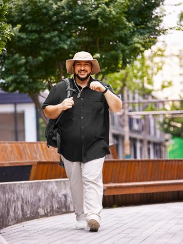 Big and Tall Mens Fishing Shirt UPF 50+ Sun Protection Shirt SPF Quick Dry 2XL-6XL2