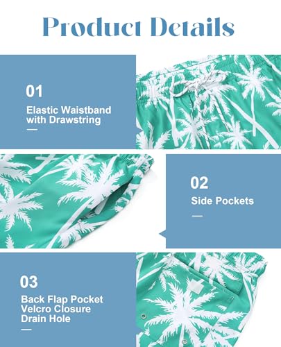 Milin Naco Mens Swim Trunks 5 inch Board Shorts with Zipper Pockets Bathing Suit Mesh Lining Swimsuit Quick Dry2