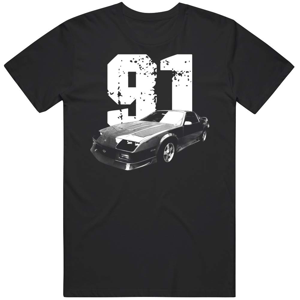PurpleMonkeyTees1991 Camaro Z28 Front Three Quarter View with Year T Shirt