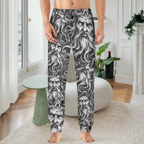 God Hades Mythical Symbols Men's Pajama Bottoms Sleep Lounge Soft Comfy Pants Sleepwear2