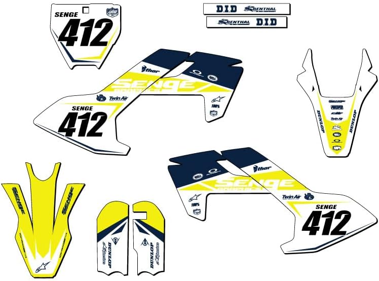 2018-2023 Mini TC 50 Binary Blue Senge Graphics Complete Kit with Rider I.D. Compatible with Husqvarna