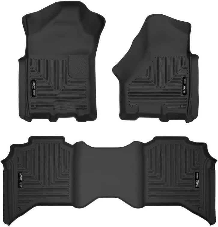 Husky Liners X-Act Contour Custom Fit Floor Mats for 2019-2026 Ram 2500/3500 Crew Cab - Black Front & Rear 3-Piece