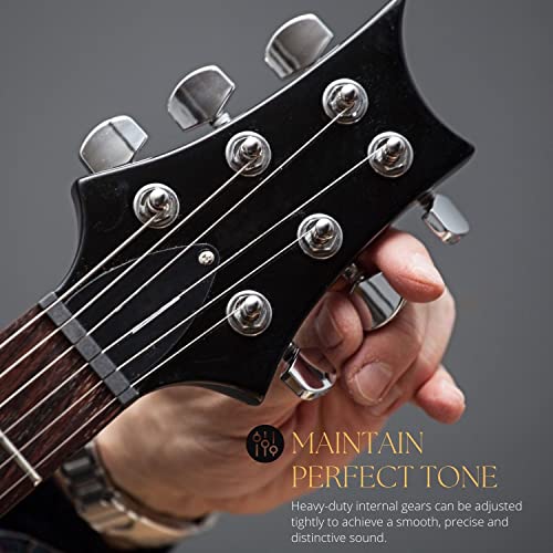 Flexzion Guitar Tuner Pegs Locking Tuners 3X3, 6 Pieces Chrome Finish Acoustic Guitar Pegs Key Machine Electric And Acoustic Guitar Tuner Musical Instrument Parts And Accessories Replacement #TOP3