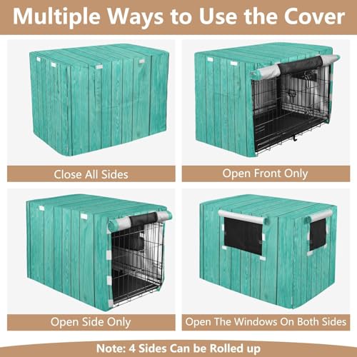 Housse de cage pour chien style bois turquoise pour son confort - 6