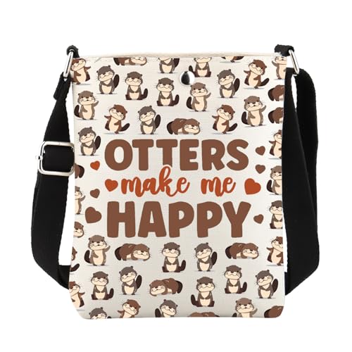 Otter Crossbody Bag Otter Gifts for Otter Lovers Gifts Sea Otter Gift Otters Make Me Happy Cross Body Bucket Bag with Strap
