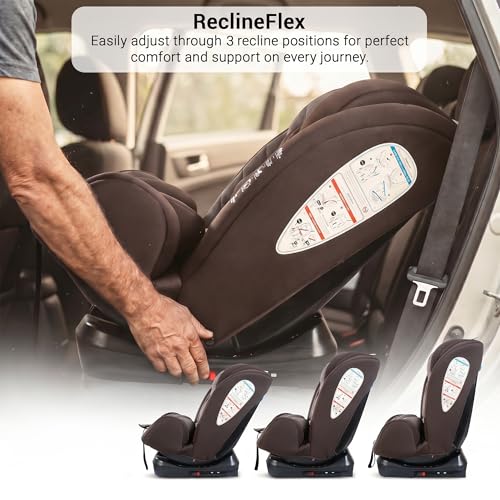 Image of Baybee Convertible Car Seat for Baby 0 to 12 Years with ISOFIX, 3 Position Recline, Headrest Adjustable | ECE R44 /04 Safety Certified | Travel Baby Car Seat for Toddlers Kids Boys Girls (Brown)