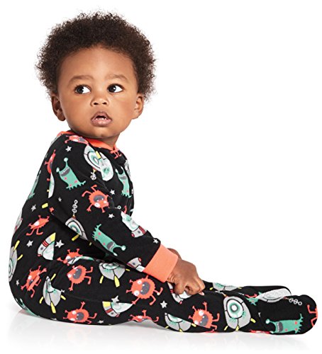 Simple Joys By Carter's Baby Boys' Loose-Fit Flame Resistant Fleece Footed Pajamas, Pack Of 3, Cars/Space/Dinosaur, 18 Months #TOP3