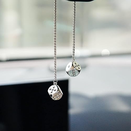 Miniatura 9 de Dados colgantes creativos con puntos para coche, de metal, para espejos retrovisores, adornos (latón)