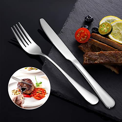 image for JIEYANG Dinner Knives,Good Stainless Steel,9.1 Inch,Mirror Polished,Di