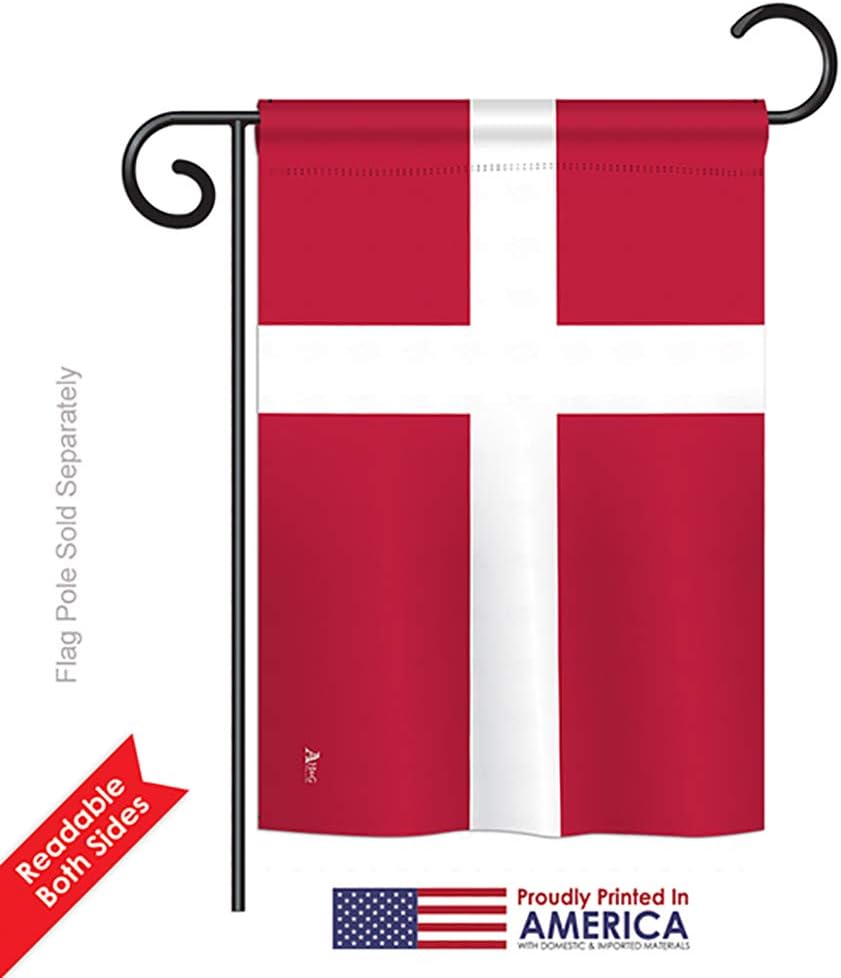 Denmark Garden House Flags Set Regional Nationality Nation International World Country Particular Area Small Decorative Gift Yard Banner Double-Sided Made In USA 28 X 40