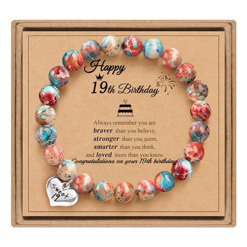 Sistble Beaded Bracelets for Women Teen Gifts Braided Jasper Bead Bracelet Sister Birthday Gifts from Sister Jasper Jewelry Gift for Her