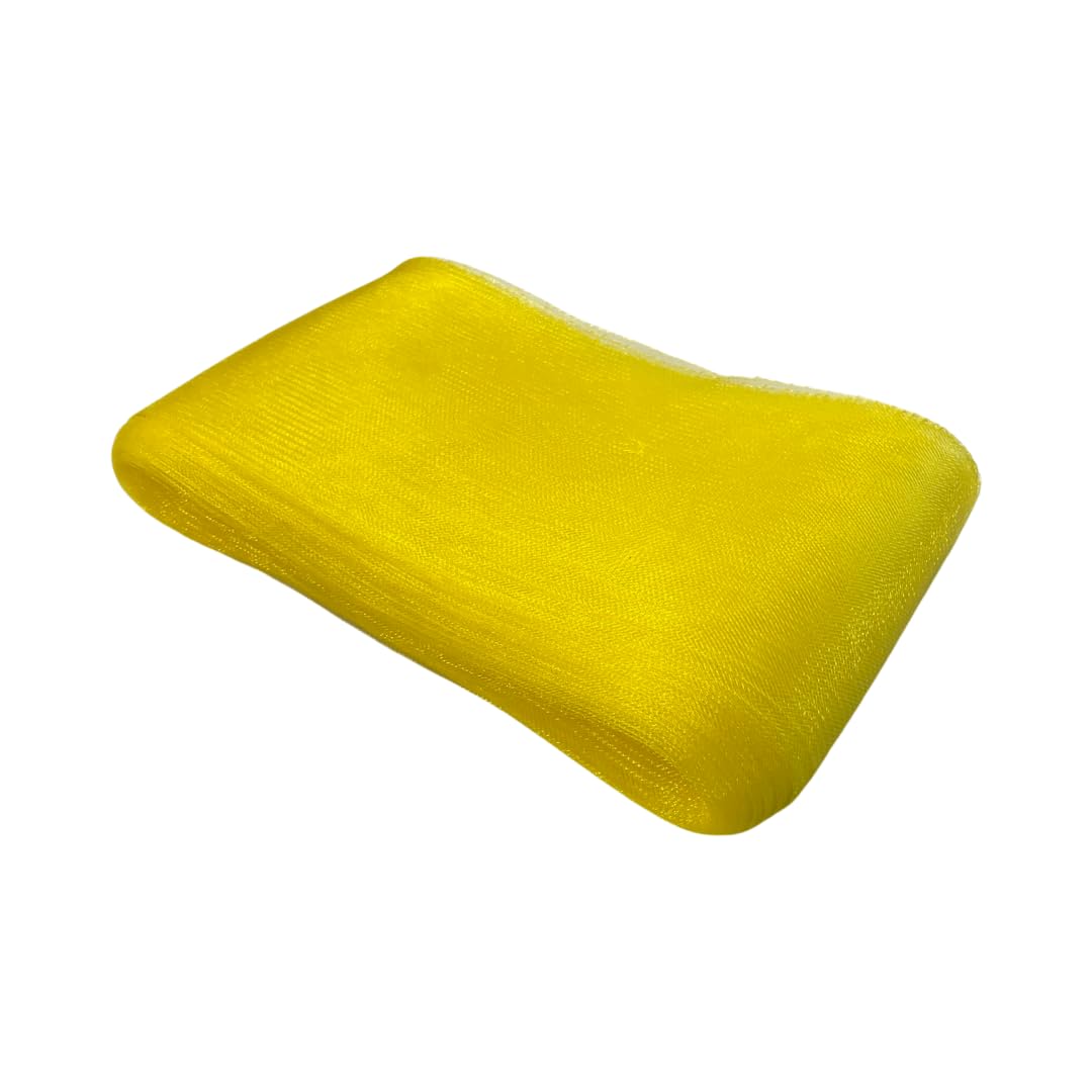 A Roll of 20m Polyester Horsehair Braid Mesh Netting Ribbons for Hem Boning Sewing Millinery Crinoline CRIN Fascinator Making Trimmings - 17cm Wide (Yellow)