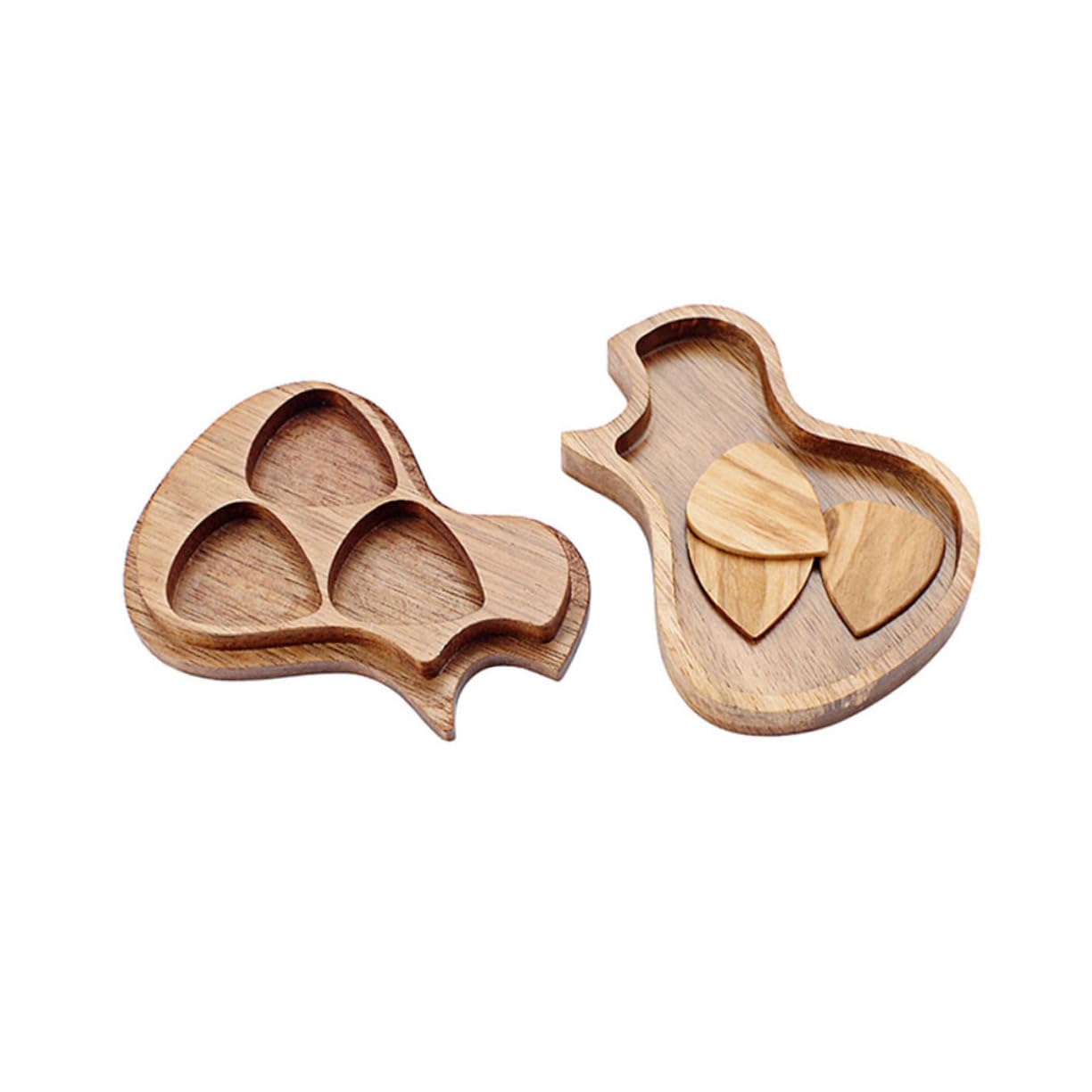 Kisangel 2 Ensembles Set de Médiators Bois avec Support Pratique pour Guitare Accessoires