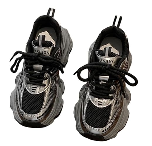 Clolinde Fashionable Thick-Soled, Comfortable and Breathable, Lightweight Women's Sports and Casual Shoes - Black - 8