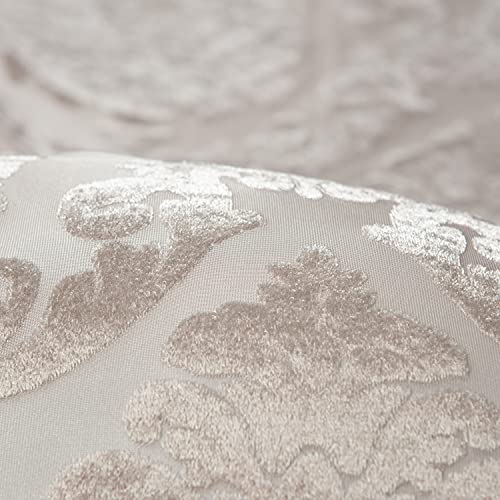 Chanasya Devore Sheer Grommet Curtains - Classy, Light Filtering Drapes For Living Room Or Bedroom - 52" X 84" - Taupe, 2 Panels #TOP6