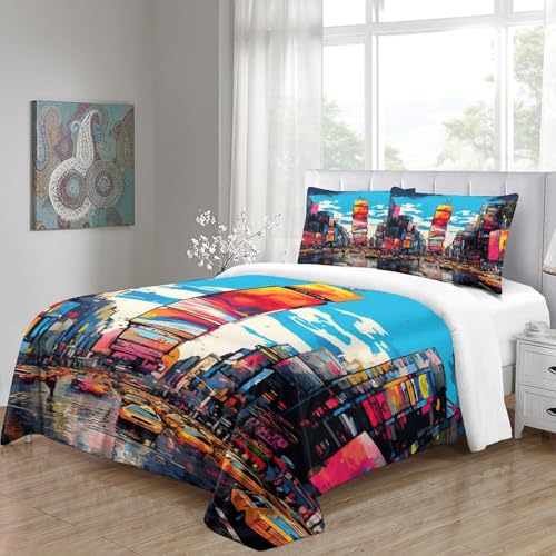 Housse de couette 140x200 Imes parure lit simple microfibre zip - 5