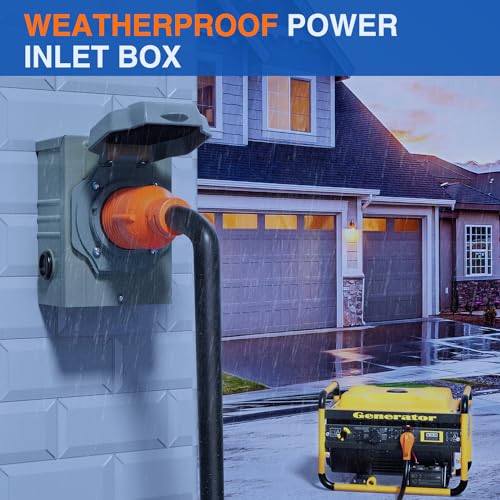 Image of Nilight 30AMP Generator Power Inlet Box Pre-drilled ETL Listed NEMA L14-30P | 125 /250V Receptacle Boxes LED Indicator Enclosed Lockable Waterproof Outlet for RV Camper Outdoor Use