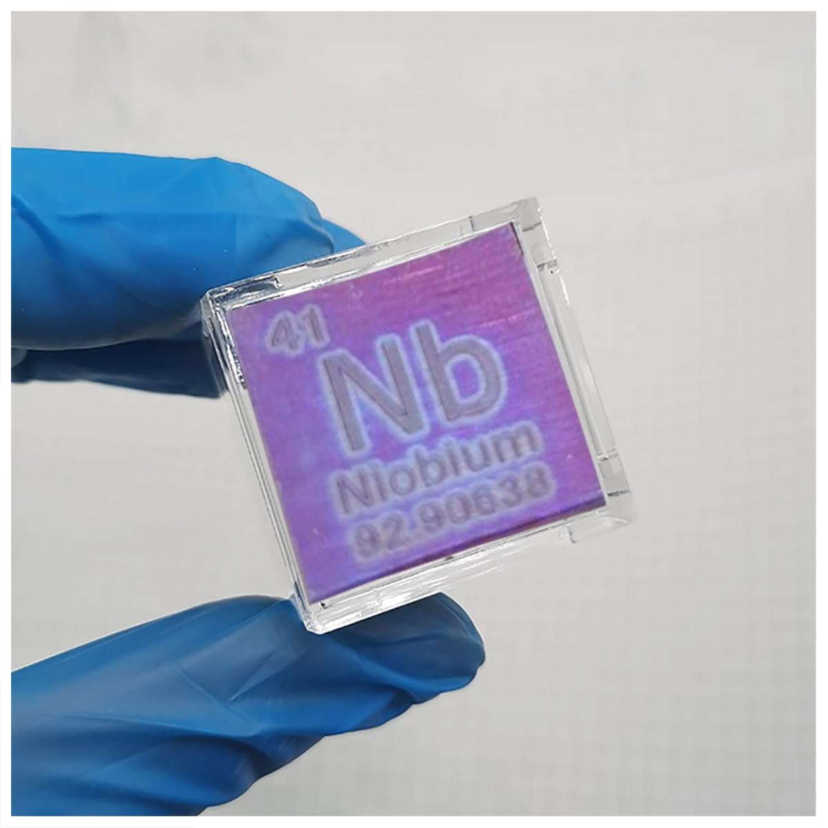 Mehrfarbiger Niob-Würfel – Metallelementwürfel – Lasergravierter Dichtewürfel Für Eine Sammlung des Periodensystems Der Elemente (10 X 10 Mm),Lila