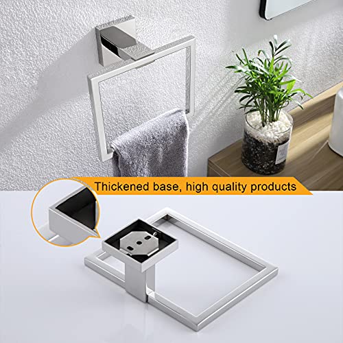 Image of KOKOSIRI Bathroom Towel Holder Bath Towel Ring Towel Hanger Towel Rack Wall Mounted Stainless Steel Mordern Style, Polished Chrome, B3004CH