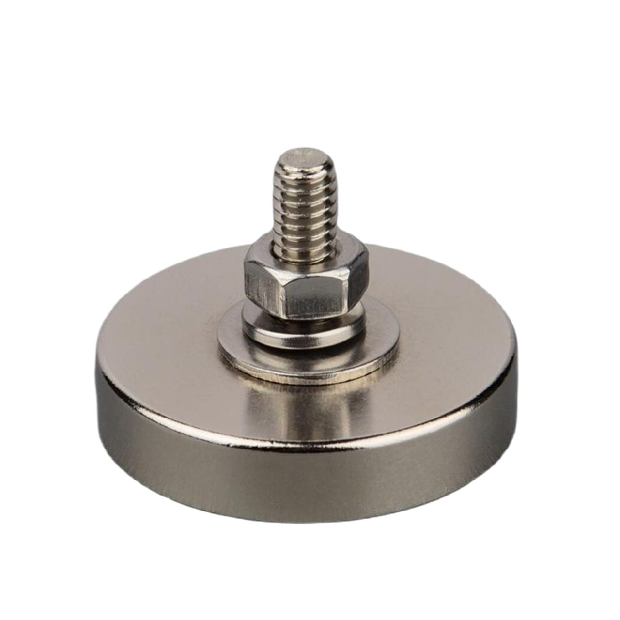 2PCS 150lb Power Neodymium Design Fixed Disk Base with 1/4''-20 Male Threaded Stud Magnet