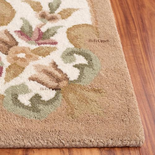 Image of 8x12 Ft Wool Tufted Carpet - Extra Large Handmade Wool Rug for Spacious Bedrooms & Living Rooms