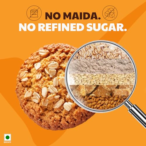 Right Shift Jaggery Oats Cookies, 100g| No Palm Oil, High Fibre Digestive| 3X Oats| 0% Maida, Refined Sugar| With Nuts & Seeds| Anytime Snack thumbnail 15