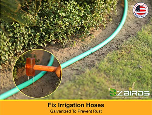 Bzbirds Usa Made 6 Inch 11 Gauge Garden Landscape Staples Galvanized Sod Pins Lawn Stakes For Weed Barrier Fabric, Ground Cover, Holding Fence And Artificial Turf #TOP5