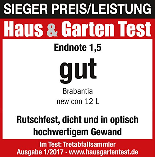 Brabantia Step-On Soft Closing Kitchen Garbage/Recycling Can With Removable Bucket, 3.2 Gal, Matt Black #TOP6