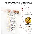 30 Pieces Hanging Swirl Party Decorations Foil Decorations Ceiling Swirl Spiral Hanging Plastic Streamer for Ceiling Birthday Graduation Wedding Celebration Baby Shower Party Supply （Colourful） - Image 3