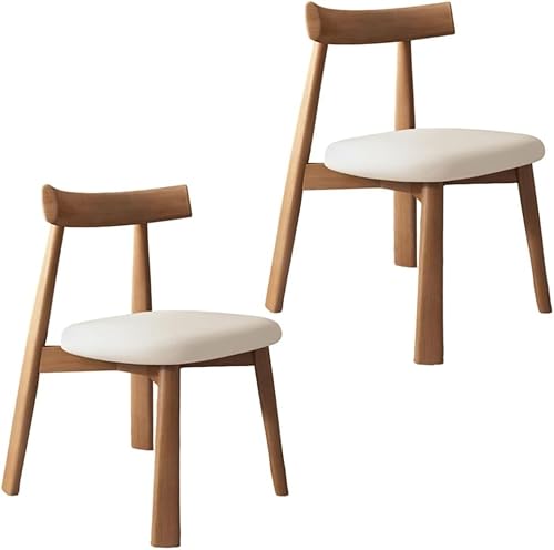 Miniatura 66 de YVYKFZD Sillas de comedor de madera maciza, sillas de cocina de mediados de siglo, silla de comedor sin brazos, silla tapizada de cuero, para Negro