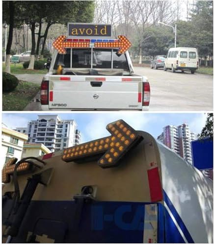 High Visibility LED Strobe Arrow Lights - Flashing Signal Warning Lights for Trucks, Sweepers & Work Vehicles - Emergency Roadside Safety Lights