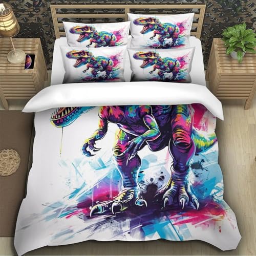 Housse de couette dinosaure 3D super king microfibre résistante haut de gamme