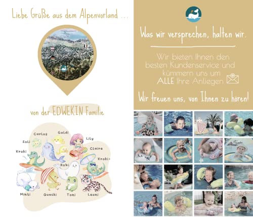 EDWEKIN® Premium Baby Schwimmring mit Sonnendach | Süßer Enten-Schwimmreifen mit UV-Schutz 50+| Schwimmhilfe & Baby Float für Kinder von 3–36 Monaten | Jetzt Wieder verfügbar!