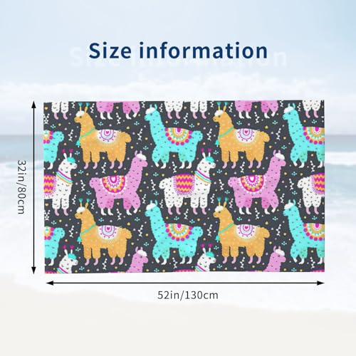 Serviette de bain microfibre alpaga indien 81x132 cm