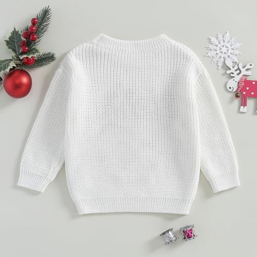 Unisex Kids Christmas Sweaters Long Sleeve Letter Embroidery Knit Pullovers Kid Jumper Tops3