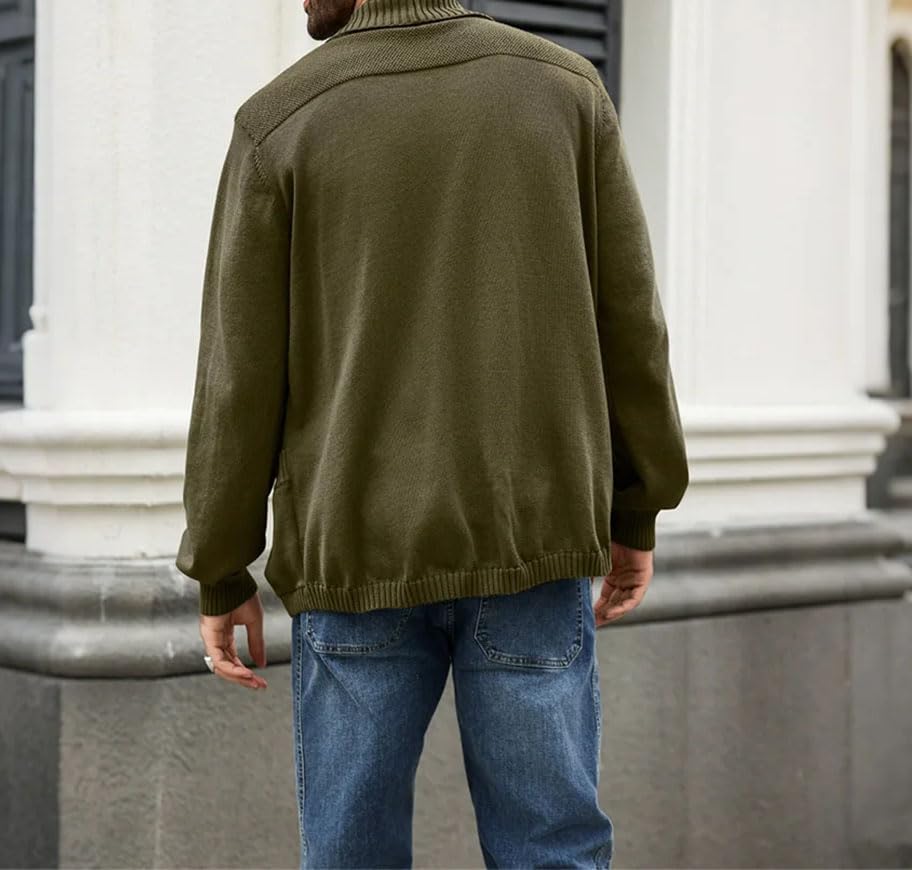 Men’S Casual Solid Soft Thin Cardigan Knit Sweater Casual V-Neck Sweater Top3