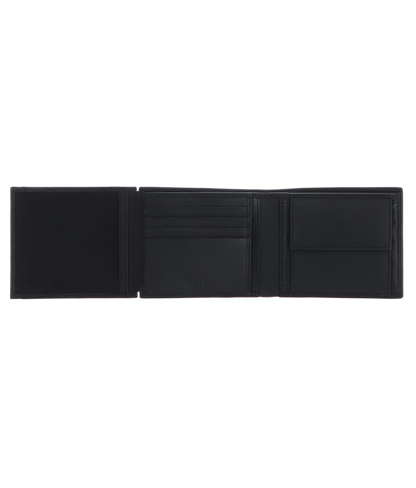 HUGO BOSS Portefeuille classique lisse noir, Noir