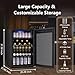 Electactic 37 Bottle Wine Fridge,Freestanding 145 Can Beverage Refrigerator with Smart Temperature Control，4.5 CU FT Quiet Mini Fridge with Child Lock Panel for Family Restaurant Bar, Black