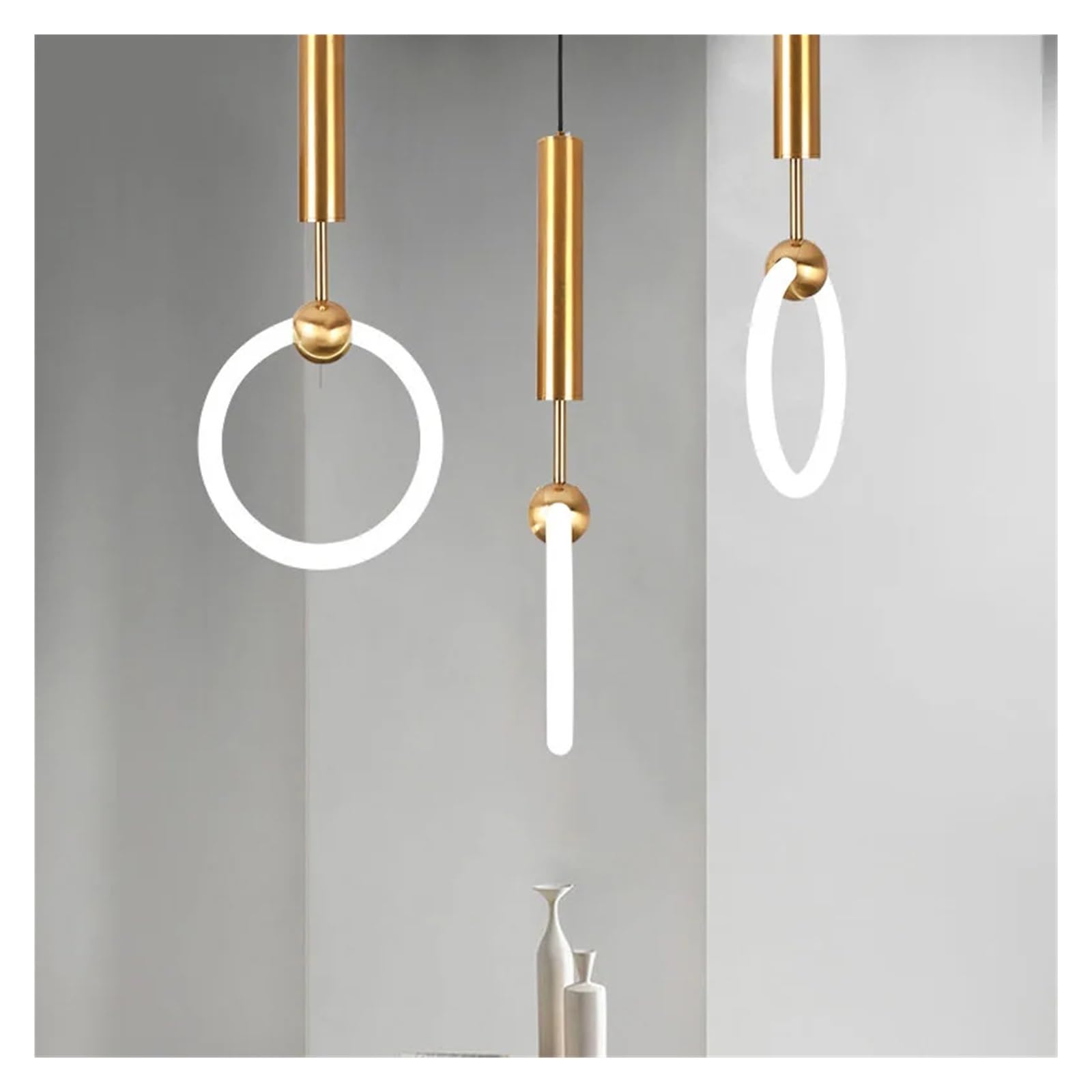 Lampada a Sospensione nordica Semplice a LED, Moderna, Ideale per ristoranti, camere da Letto, Isole Cucina, uffici e Bar (Bianco Freddo, 30 cm).