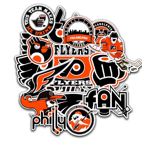 21 PCS Philadelphia American Flyers Hockey Stickers for Water Bottle, Laptop, Bicycle, Computer, Motorcycle, Travel Case, Car Decal Decoration Stickers