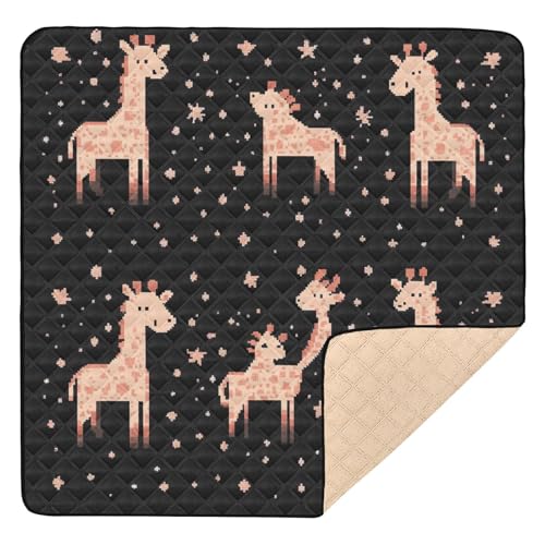 Kigai Giraffes Baby Play Mat for Floor and Playpen 50x50 inch Non-Slip Baby Activity Playmat Waterproof Foldable Crawling Mat for Infants Toddlers