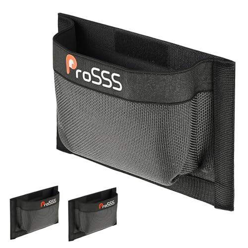 ProSSS 2PC Boat 10'*7' Self-Adhesive Storage Mesh Bag,Marine Organizer for Tools & Boat Accessories,Waterproof Strong Adhesive Backing, Easy to Install & Remove,Keep Your Boat Tidy and Items Secure