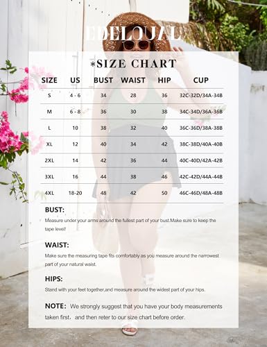 Edelqual Womens Plus Size Tankini Swimsuit Two Piece Tummy Control Bathing Suits Swim Dresses Swimwear Modest Curvy Trip 2025 Vacation Outfits (Army Green & Black,2XL) - Image 6