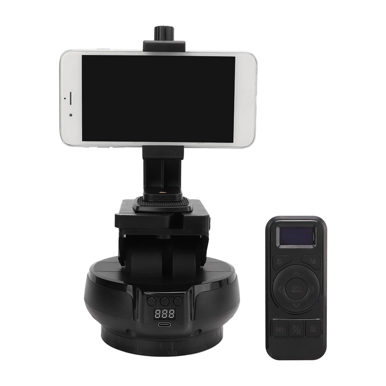 KIMISS Cabezal Panorámico Motorizado, 2 Trípodes Panorámicos 4G Control Remoto Trípodes Monopiés 100 M 360 Grados para Teléfono Móvil Rotación de Cámara ±35 9 Engranajes Velocidad Ajustable