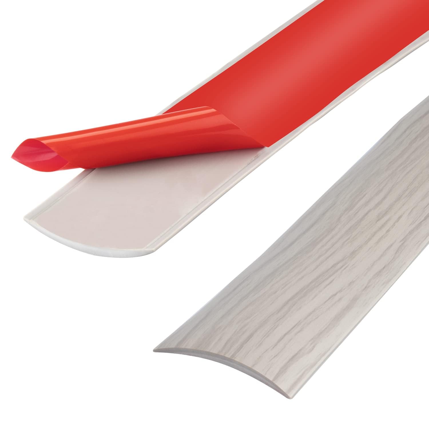 Ztowoto 4M-4Cm-Ash Wood Grain 400Cm Pvc Threshold Strip,Floor Transition Strips,Carpet Door Trim Strips, Laminate Floor Cover Strips, Self Adhesive Floor Door Divider Strip (400Cm-4Cm-Ash Wood Grain)