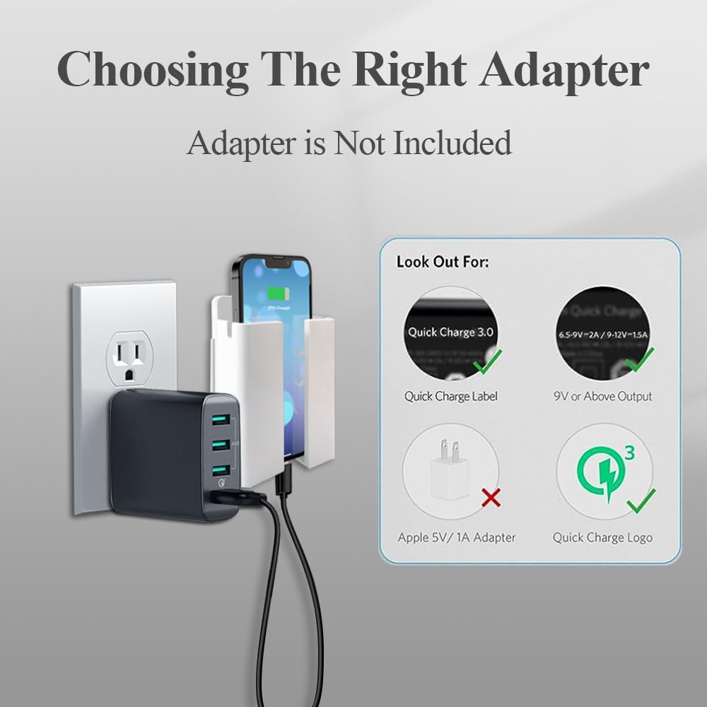 LANBON Cargador inalámbrico P2, cargador de teléfono inalámbrico montado en la pared para mesita de noche/sofá/escritorio/garaje/cocina, estación de carga rápida de 15 W, funciona con iPhone